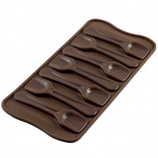 Silikomart Silicone Snack Snack Spoon 9.6 x 2.6 x H 1.6 cm, 6.15 ml, 7 cavities (SCG28)