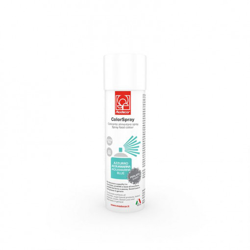 SPRAY Aquamarine Blue - мастноразтворим хранителен оцветител без E171, 250 ml - не съдържа азотни съединения