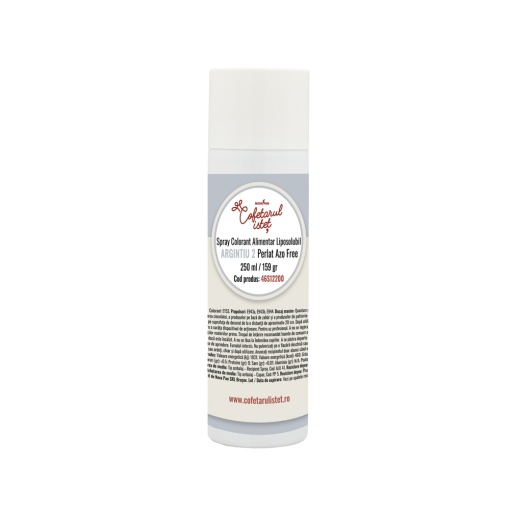 SPRAY Silver Silver - мастноразтворим хранителен оцветител без Е171, без азо, 250 ml