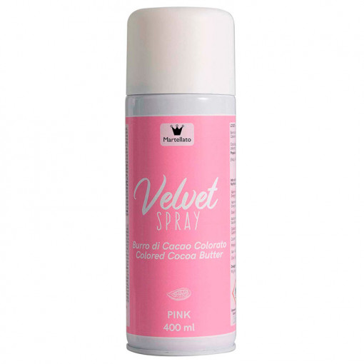 SPRAY VELVET - Розов хранителен оцветител без E171, 400 ml
