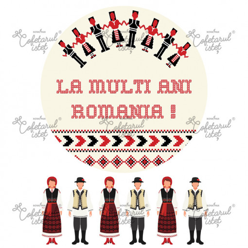 Sugar Paste printed Decor National Model 2, Ø 20 cm and 6 decorations, A4 - Confectioner Istet