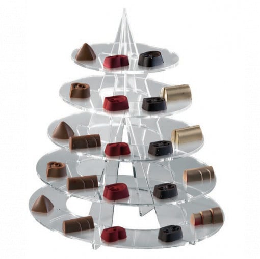 Suport Bufet Model Mignon, 5 Etaje, Plexiglas Transparent, 27 x 22 x H 30 cm