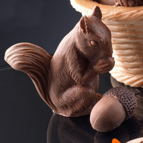 Szilikon forma 3D mókus, Ø 6,5 x H 6 cm