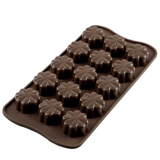 Szilikon praliné forma Silikomart Fleury Fleury 3 x 3 x H 1,55 cm, 9 ml, 15 üreg (SCG08)