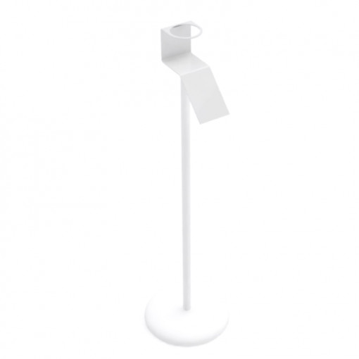 Tartó a fertőtlenítő palackhoz Ø 7,5 cm, fehér plexi, H120 cm