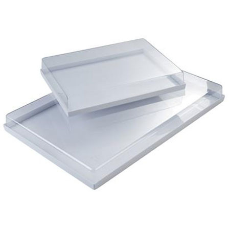 Tray with Transparent Lid 40 x 30 x H 6.2 cm, for Storage and Warehousing, Plastic Material