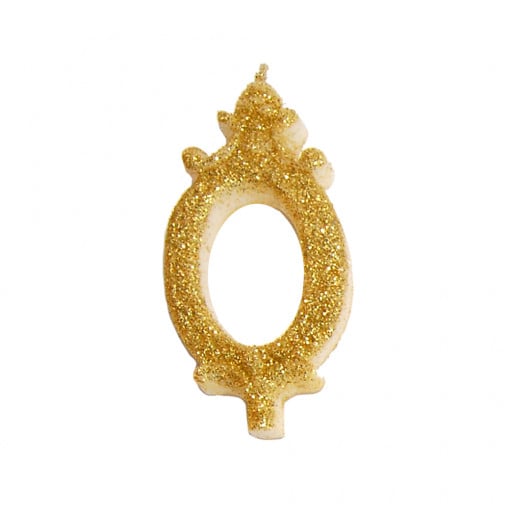 Свещ за торта H 8,5 cm, фигура 0, златиста