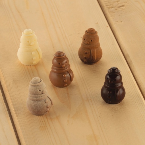 Силиконова форма Praline Snowman 3D Ø 2,6 x H 3,5 cm, 8 ml, 14 кухини (SCG062)