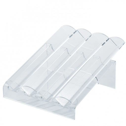 4 Pillar Slanting 4 Pillar Taster, Transparent Plexiglas, 33 x 27 x H 14.5 cm