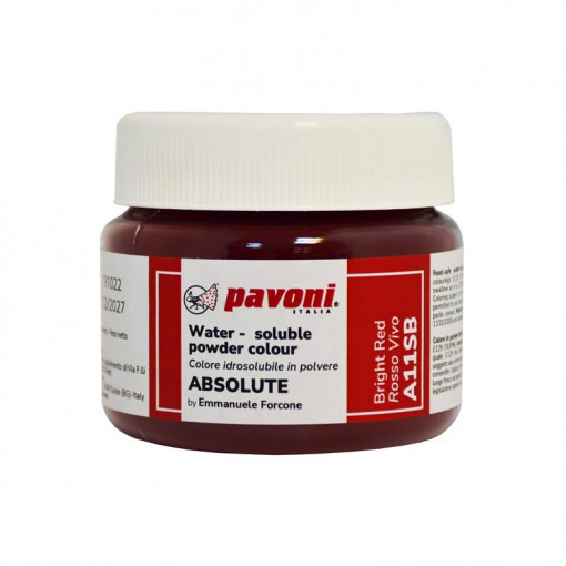 ABSOLUTE Water Soluble Food Colour Powder, Intense Red without E171, 50 gr