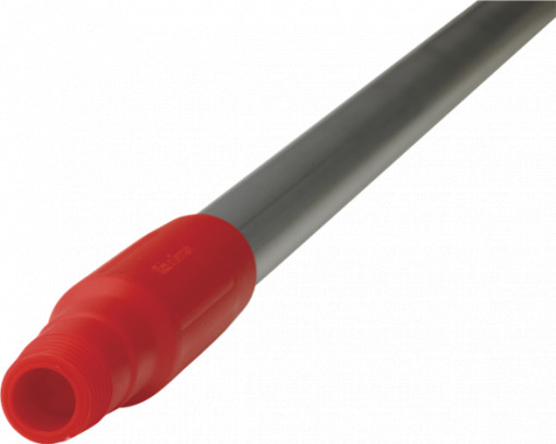 Aluminium Universal Handle with Red Plastic, Ø 2.5 x W 146 cm