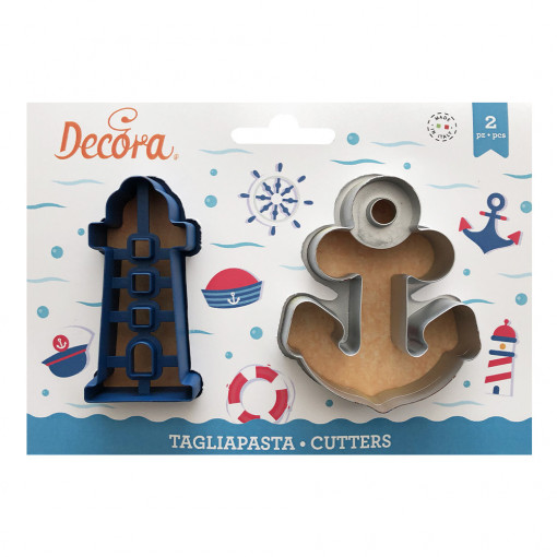Ancora, Far - Plastic Cutters 7 x 8.5 and 4 x 8 x H 2.2 cm, 2 pcs