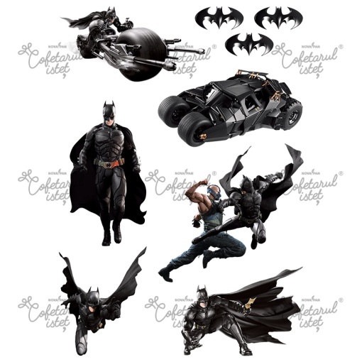 Batman Model 1, 9 decorations 4 -12 cm, A4 - Confectioner Istet
