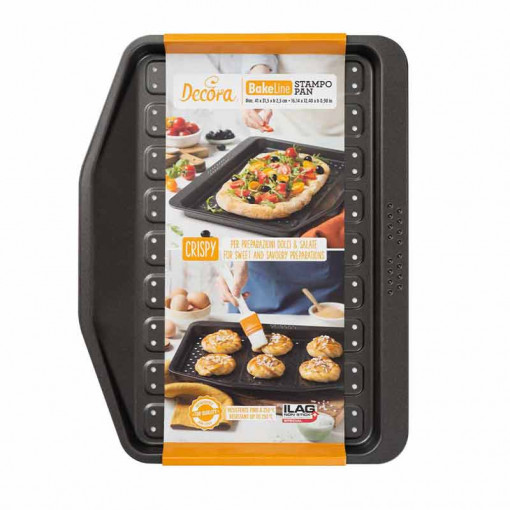 Crisp &amp; Fry Perforated Crisp &amp; Fry Tray 41 x 31.5 x H 2.5 cm, Non-stick Aluminium