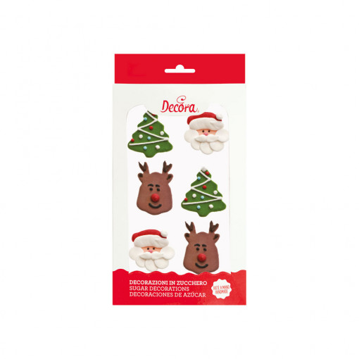 Decor Sugar - Karácsonyi figurák R 3,5 és 4 cm, 3 modell, 6 db