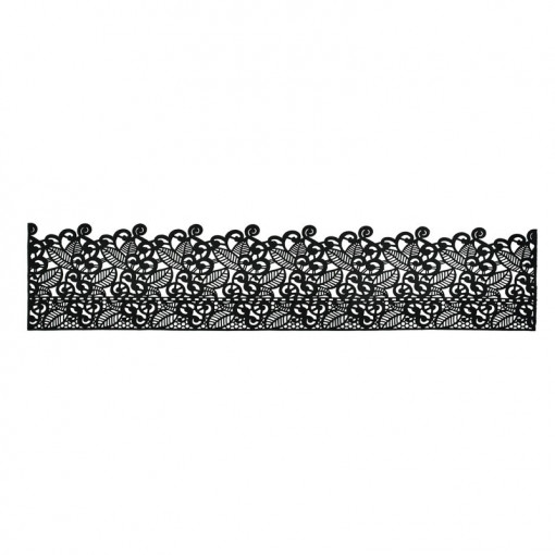 Ehető csipke dekorációhoz Fekete 37,5 x 7,5 cm, 1. modell