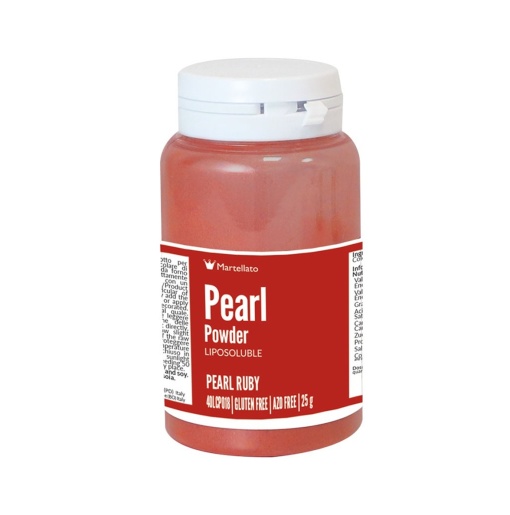 Fat Soluble Food Colour Pearlescent Powder, Ruby without E171, 25 gr - Azo Free