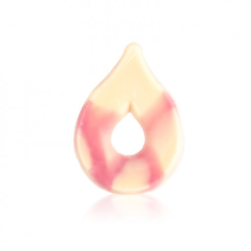 Fehér és lila csokoládé dekorációk Puccini dupla csepp, Ø 3,2x4,7 cm, 610 gr, 295 db
