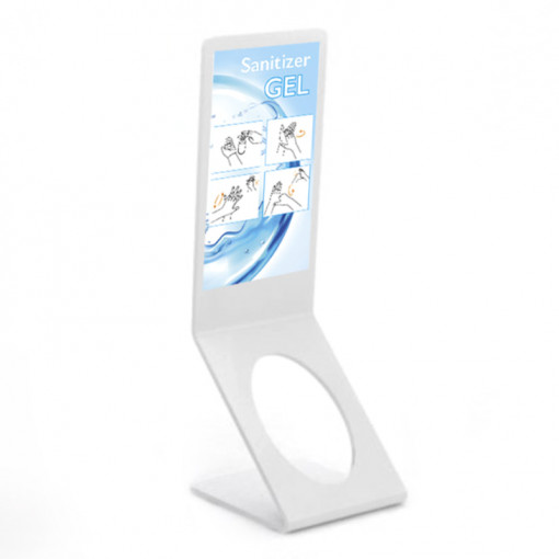 Hol Holder for Sanitising Bottle Ø 5.2 cm, White Plexiglas, 8 x 8 x H23 cm