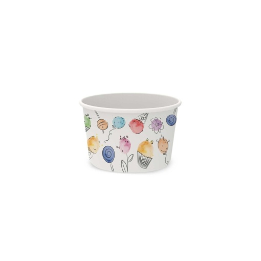 Léggömbök karton fagylaltos pohár, Ø 7,3 x H 4 cm, 90 ml, 57 db-os készlet