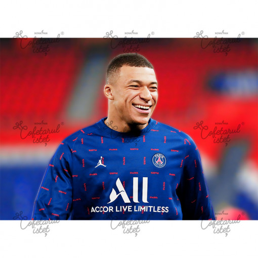 Nyomtatott gofri labdarúgó Mbappe Mbappe 2. modell, A4 - Istet Cukrászda