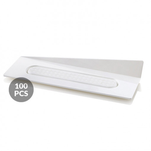 Plastic Presentation Monoportion Display Stand, White Rectangle Model, 14 x 4 cm, Set 100 pcs