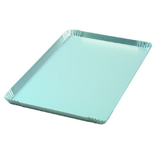 Presentation Tray Aluminium, 4 edges, 30.5 x 22.5 x H 2 cm