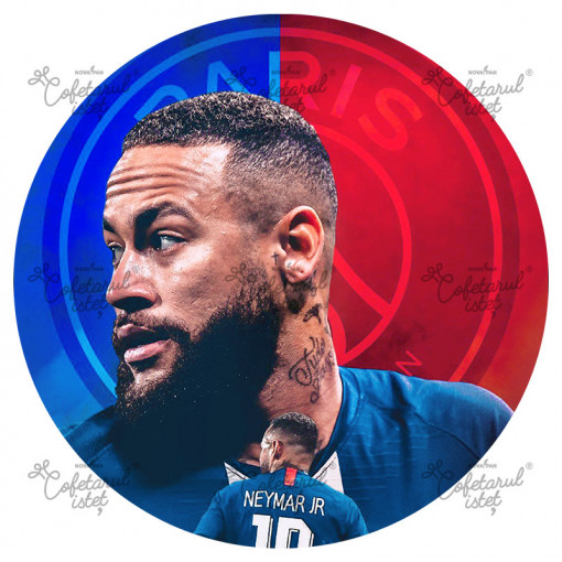 Printed Sugar Paste Football Neymar Model 2, Ø 20 cm - Confectionary Istet