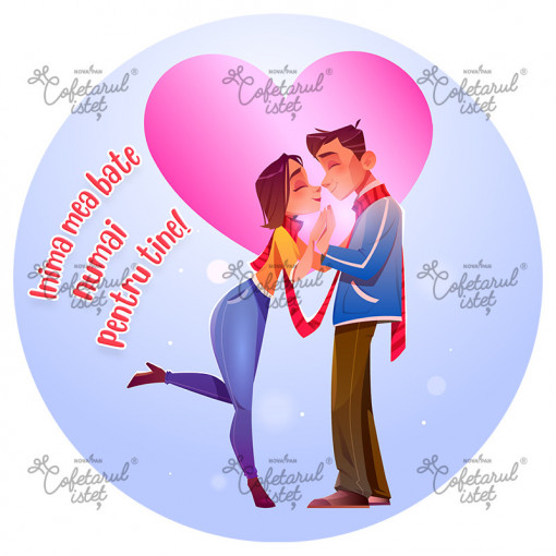 Printed Sugar Paste Valentine's Day Model 7, Ø 20 - Confectioner Istet