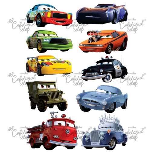 Printed waffle Cars Model 1, 10 decorations 8 - 10 cm cm, A4 - Confectioner Istet