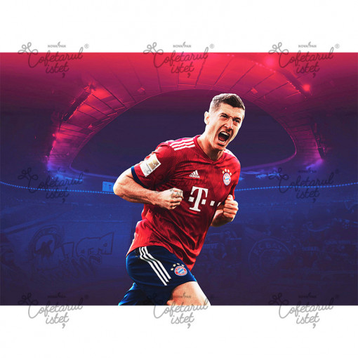 Printed Waffle Football Lewandowski Football Model 2, A4 - Istet Confectioner