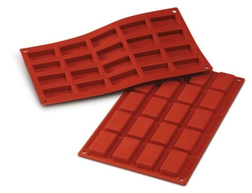 Silicon Mini Chec shape 4.9 x 2.6 x H 1.1 cm, 20 cavities (SF025)