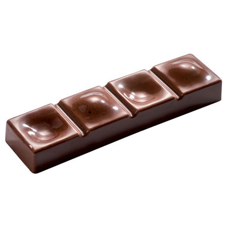 Snack Chocolate 10 x 2.6 x H 1.6 cm - Polycarbonate mould Bubbles, 8 cavities