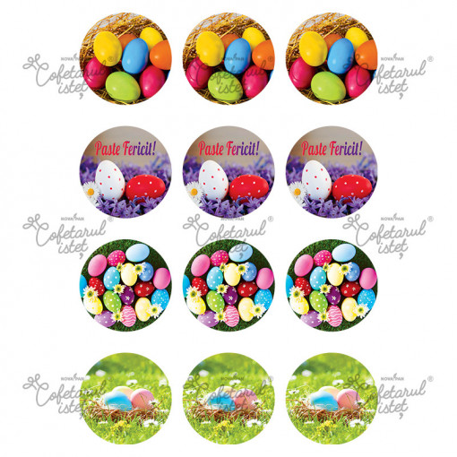 Sugar Paste Paste Model 7, 12 Decorations Ø 6 cm, A4 - Confectioner Istet