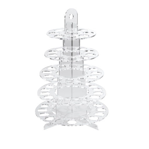 Suport Macarons 5 Etaje, Plexiglas Transparent, Ø 28 x H 43 cm