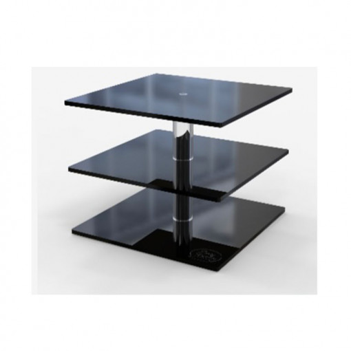Suport Tort / Bufet Rubik's Cube 3 Etaje, Plexiglas Negru, 12 x 12 x H 10.2 cm