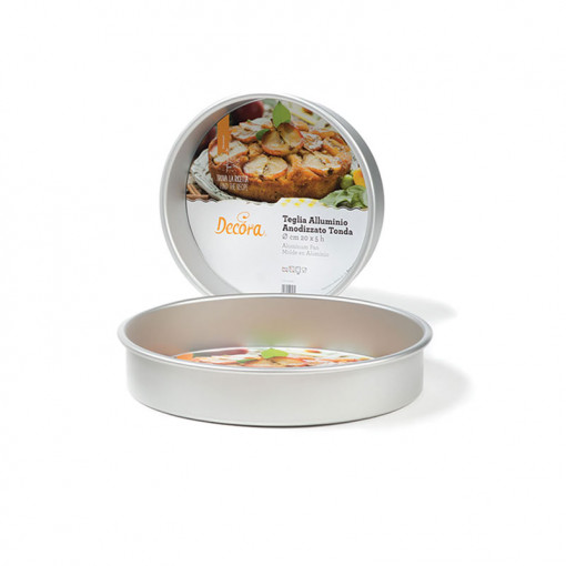 Tava Blat Rotunda Margini Drepte, Ø 30 x H 5 cm, Aluminiu Anodizat