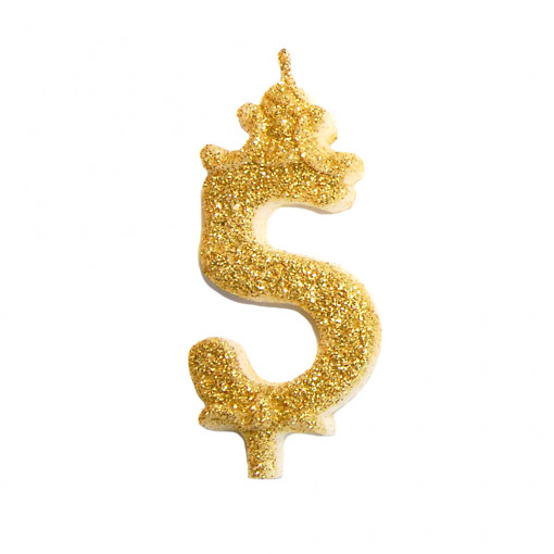Torta gyertya H 8,5 cm, 5. ábra, arany színű