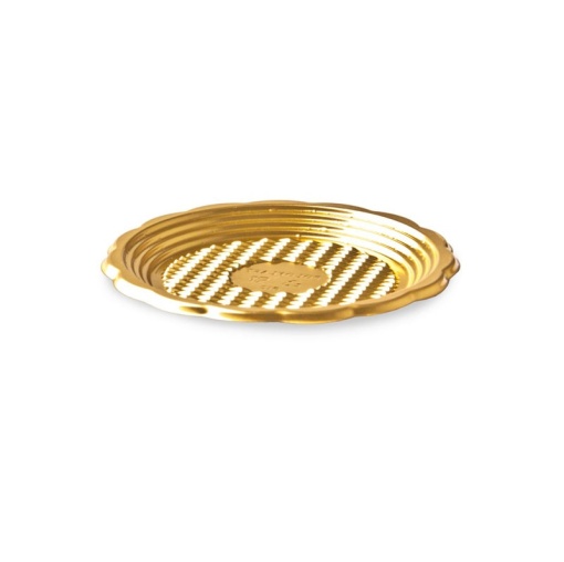 Tray Round Tray Gold Display Ø 15 x H 1 cm, 100 pcs