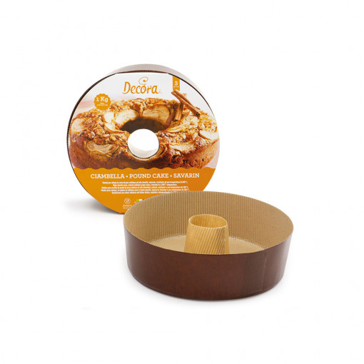 Кръгла форма за печене Ø22xH7cm - 1 кг, термоустойчив картон, комплект от 3 части