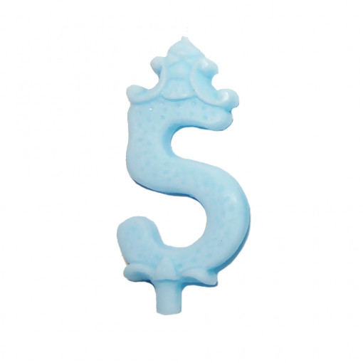 Свещ за торта H 8,5 cm, фигура 5, синя
