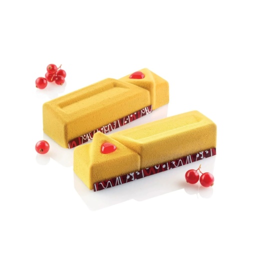 Силиконова триъгълна форма за монопорция 12 x 3,65 x H 3,1 cm, 24 кухини, 109 ml (SQ037)