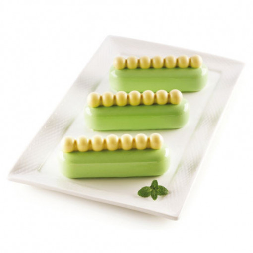 Силиконов калъп Ecler Chic 13 x 3,8 x H 4 cm, комплект 2 калъпа x 6 кухини x 140 ml