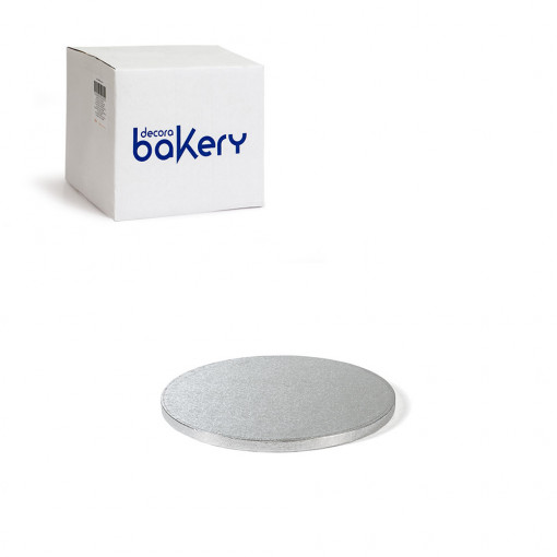 10 db-os ezüst kerek tortalap készlet, Ø 20 x H 1,2 cm