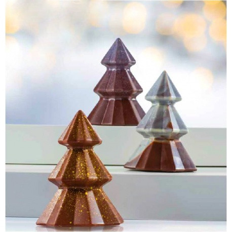 3D стилизирана коледна елха, Ø9.5xh12cm - пластмасов комплект Matrite 4 предмета