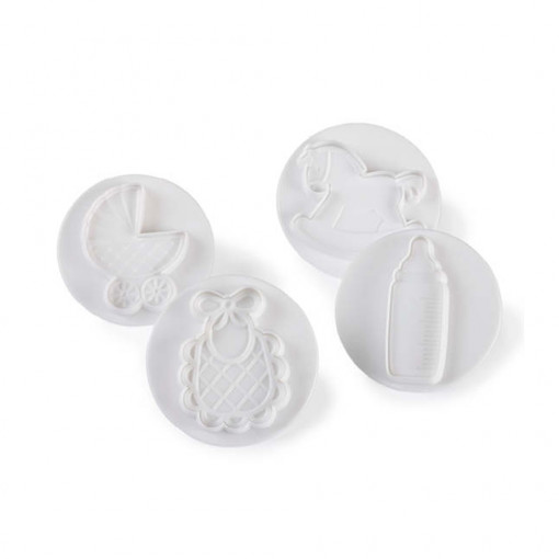 Bebe - Plastic Cutters with Extractor Ø 8 cm, Set 4 pcs