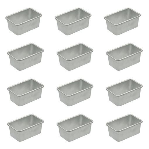 Chec Tray with Vanished Edges, 8.5 x 5.5 x H 3.5 cm, Aluminium, Aluminium, Set of 12 pieces