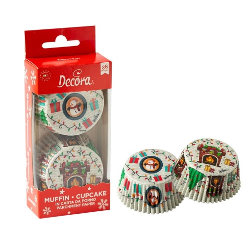 Chese L Paper Christmas Snowman Christmas Patterns, Ø 5 x H 3.2 cm, 36 pieces