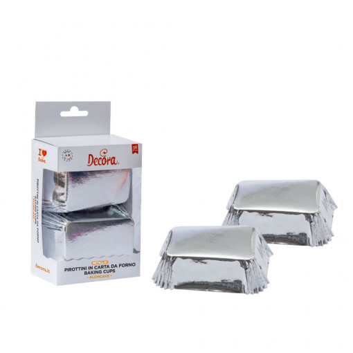Chese Rectang. Paper Silver Metallic 8 x 5 x H 3.2 cm, 20 pcs