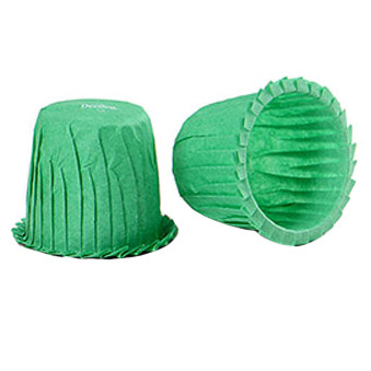 Chese S zöld krepp papír, Ø 3 x H 3,5 cm, 35 db